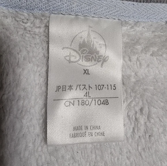 Disney Fleece Eeyore Embroidered Sweater with Patterned Sleeves Sz XL - Picture 5 of 10